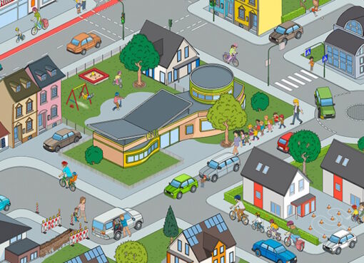 Interaktives Infobild „Kind und Verkehr