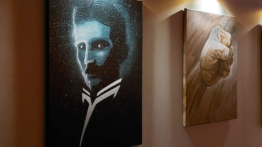 Nikola Tesla - Gemälde von Oleg Shupliak im DeJa Vu Museum